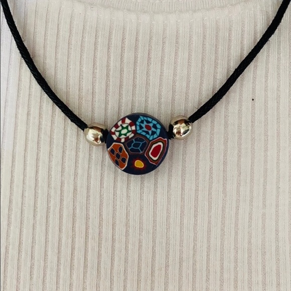 Colourful clay bead necklace - Picture 3 of 5